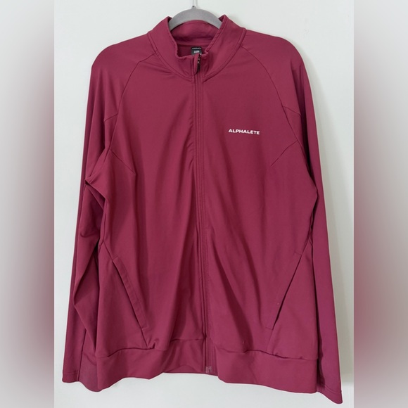 Alphalete Other - Alphalete Full Zip Track Jacket Sweatshirt Burgundy Red Men’s Size XL